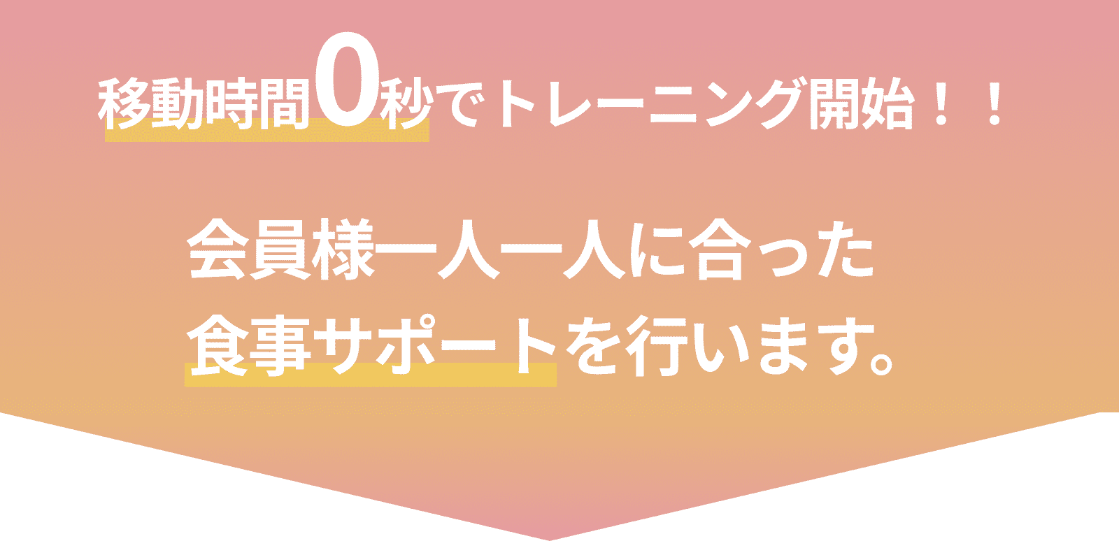 移動時間0秒でトレーニング開始！！会員様一人一人に合った食事サポートを行います。